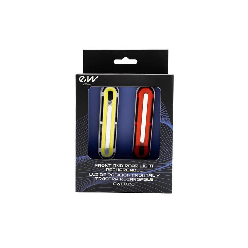Set di luci LED anteriori e posteriori ricaricabili EWL002 ad alta potenza