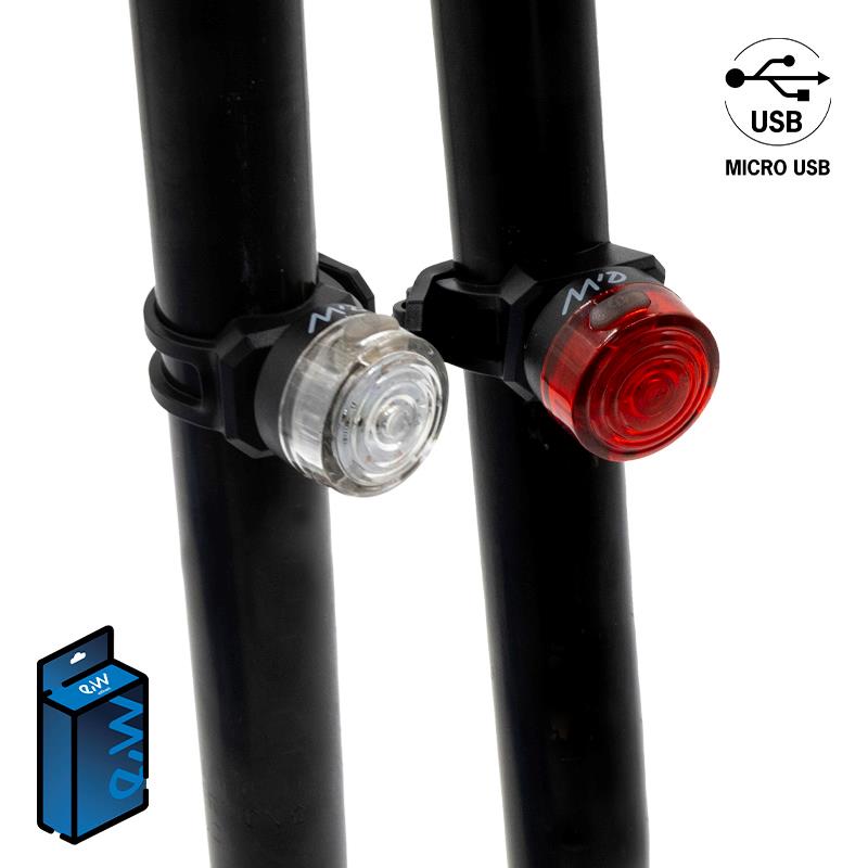Set di luci LED anteriori e posteriori ricaricabili EWL001