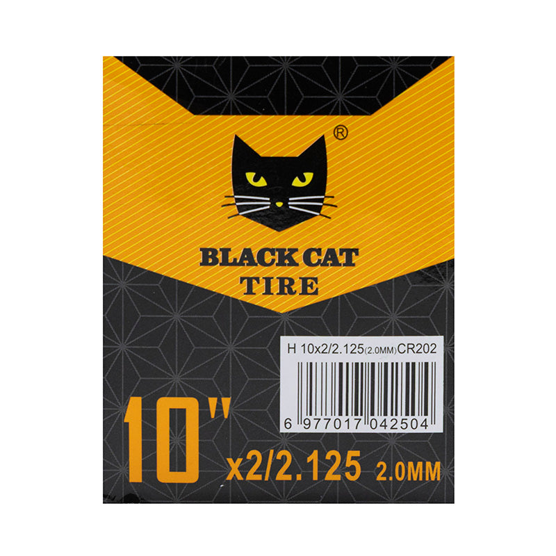 Camera d'aria premium 5 pezzi spessore 2,0 mm 10x2/2,125 valvola 90x90 gradi [Black cat]