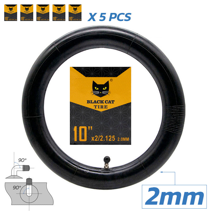 Camera d'aria premium 5 pezzi spessore 2,0 mm 10x2/2,125 valvola 90x90 gradi [Black cat]