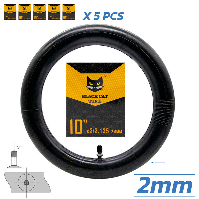 Camera d'aria premium 5 pezzi 2,0mm Spessore 10x2/2,125 Valvola Dritta [Black Cat]
