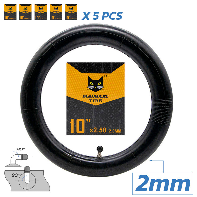 Camera d'aria premium 5 pezzi spessore 2.0mm 10x2,5 valvola 90x90º [Black cat]