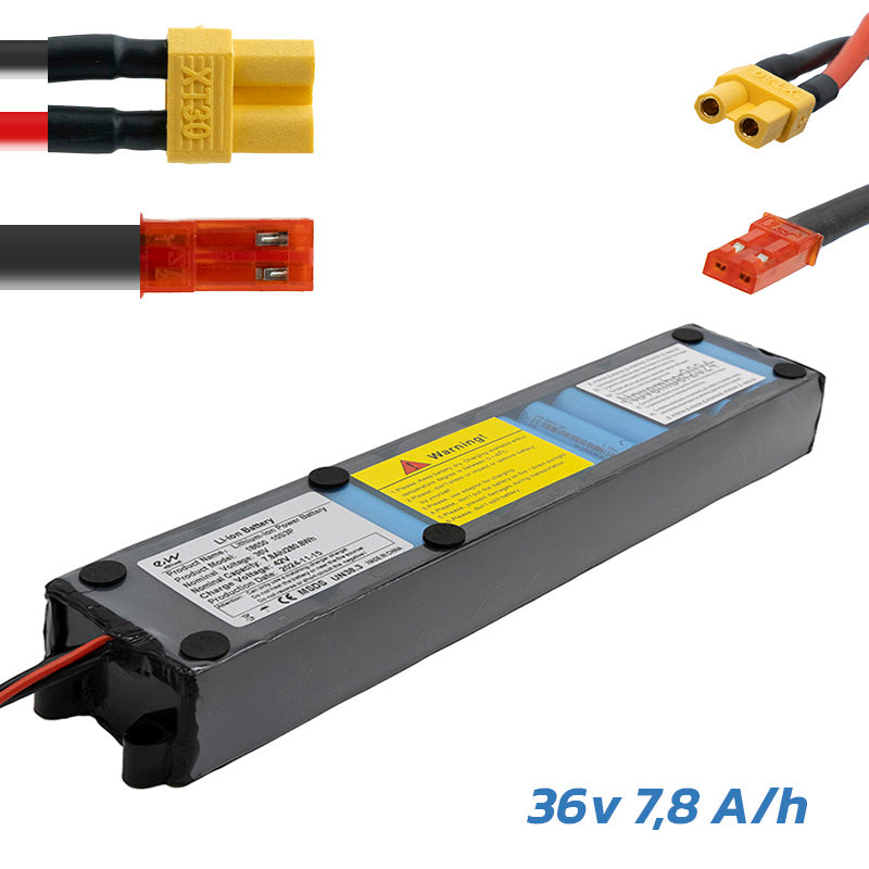 Batteria 36v 7.8 A/H con connettori XT30 e JST [EWHEEL]
