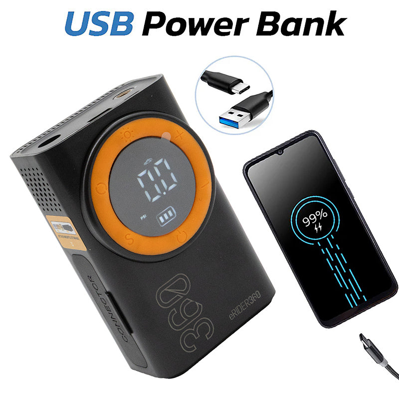 AIR-008 Gonfiatore elettrico portatile funzione Power Bank